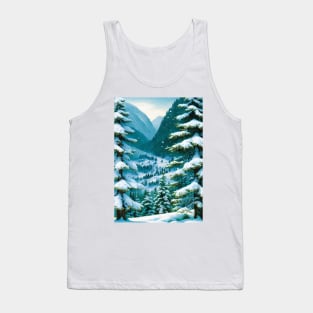 View of a Snowy Tundra Valley from a Low Hill Tank Top